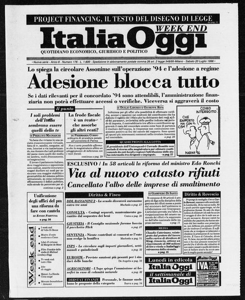 Italia oggi : quotidiano di economia finanza e politica